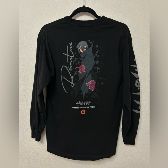 Primitive x Naruto Shippuden - Itachi Uchiha Black Long Sleeve Tee - Picture 1 of 6